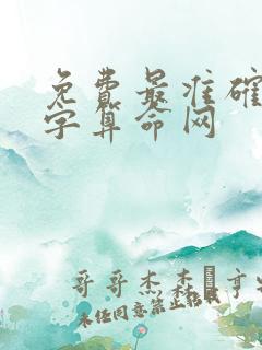 免费最准确的八字算命网