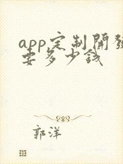 app定制开发要多少钱