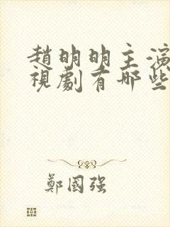 赵明明主演的电视剧有哪些