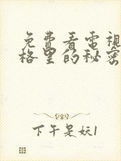 免费看电视剧暗格里的秘密