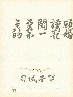 免费阅读顾先生的第一宠婚小说