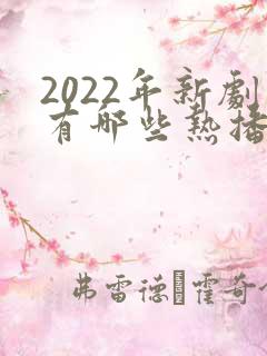 2022年新剧有哪些热播剧