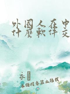 外国人在中国用什么软件交友