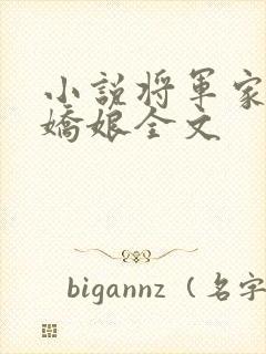 小说将军家的小娇娘全文