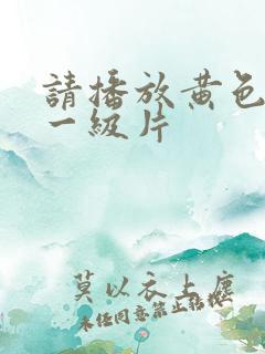 请播放黄色录像一级片