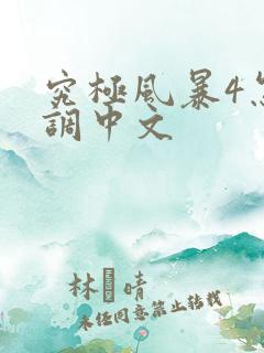 究极风暴4怎么调中文