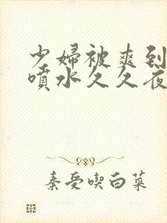 少妇被爽到高潮喷水久久夜