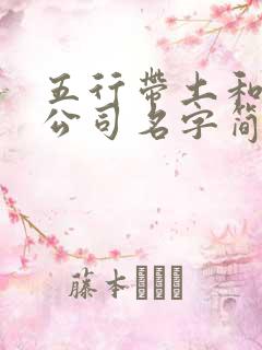 五行带土和金的公司名字简单大气