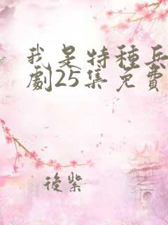 我是特种兵电视剧25集免费观看