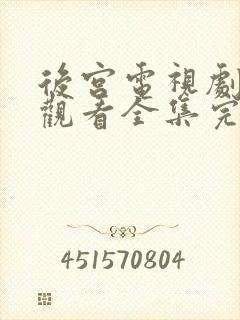 后宫电视剧免费观看全集完整版观看