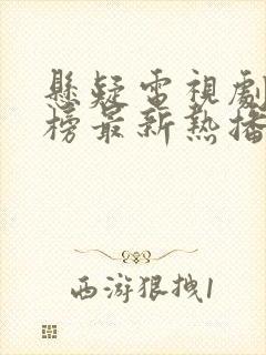 悬疑电视剧排行榜最新热播剧