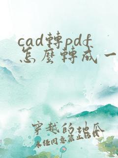 cad转pdf怎么转成一页页的