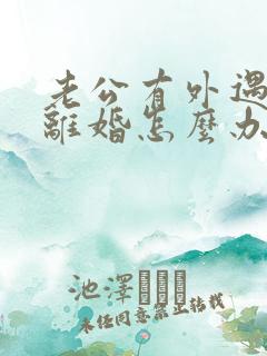 老公有外遇逼我离婚怎么办