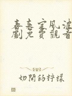 春来定风波电视剧免费观看全集高清