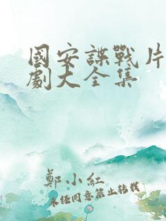 国安谍战片电视剧大全集