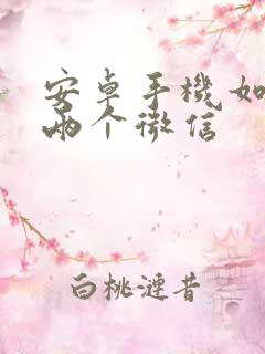 安卓手机如何开两个微信