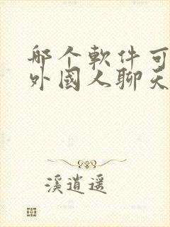 哪个软件可以和外国人聊天