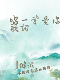 唱一首爱你的歌歌词