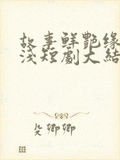 故事鲜艳缘分太浅短剧大结局免费观看