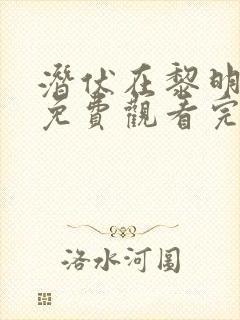 潜伏在黎明之前免费观看完整