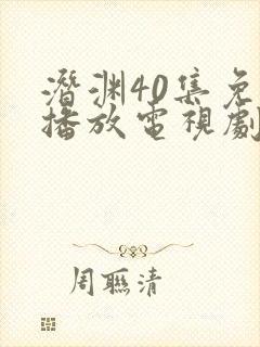 潜渊40集免费播放电视剧黄晓明全集