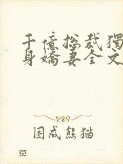 千亿总裁独宠替身娇妻全文版