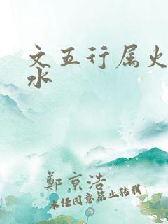 文五行属火还是水