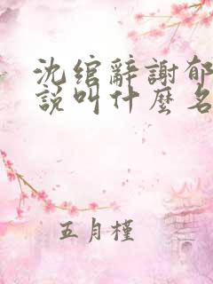 沈绾辞谢郁时小说叫什么名字