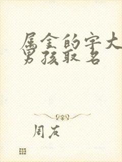 属金的字大全集男孩取名