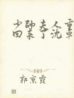 少帅夫人重生杀回来了沈卓旭免费阅读