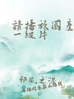 请播放国产黄色一级片