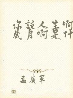 你说人生啊你说岁月啊是什么歌