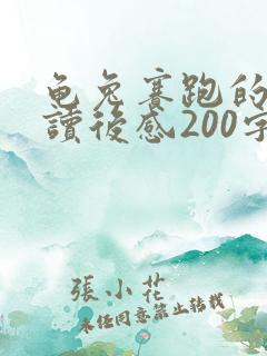 龟兔赛跑的故事读后感200字