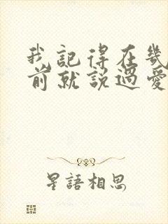 我记得在几百年前就说过爱你是什么歌