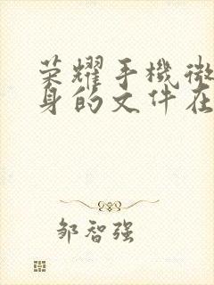 荣耀手机微信分身的文件在哪里