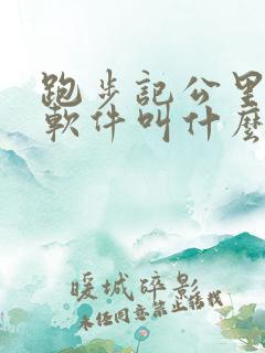 跑步记公里数的软件叫什么