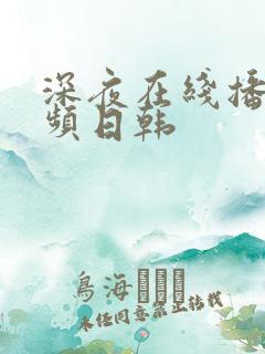 深夜在线播放视频日韩