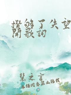 攒够了失望就离开歌词