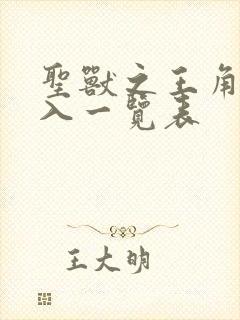 圣兽之王角色加入一览表