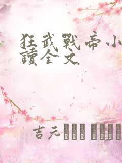 狂武战帝小说阅读全文