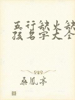 五行缺火缺土男孩名字大全