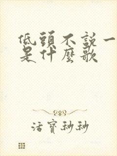 低头不说一句你是什么歌