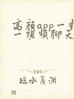 高颜app一对一视频聊天