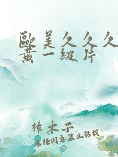 欧美久久久久特黄一级片