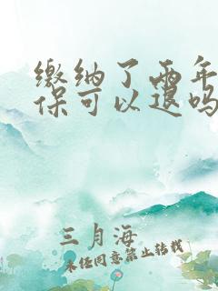 缴纳了两年的社保可以退吗