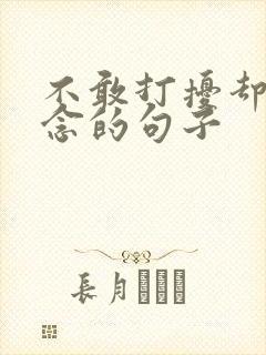 不敢打扰却很想念的句子