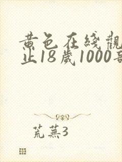 黄色在线观看禁止18岁1000部
