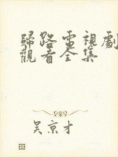 归路电视剧免费观看全集