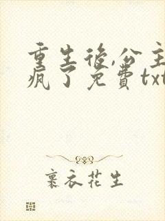 重生后,公主杀疯了免费txt下载