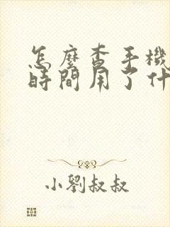 怎么查手机什么时间用了什么软件